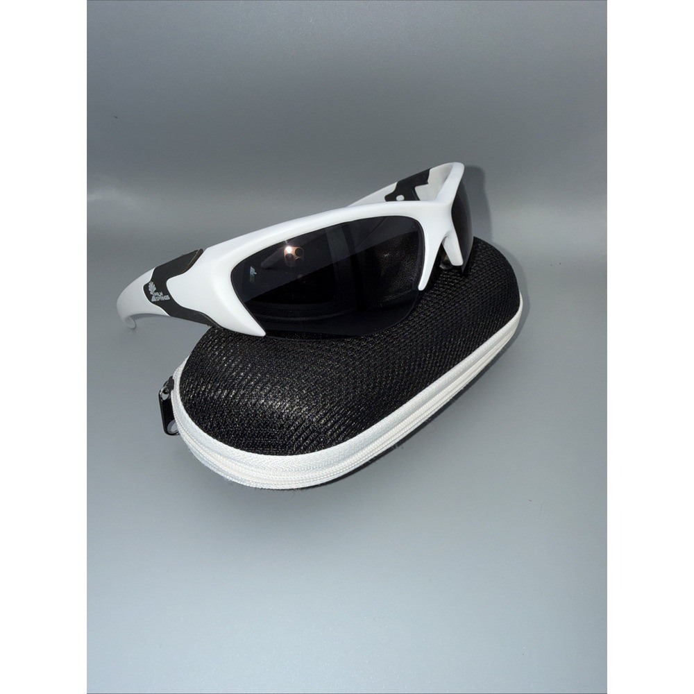 Palm Springs Authentic White Wrap Frame Sunglasses Polarized GradientLens & Case